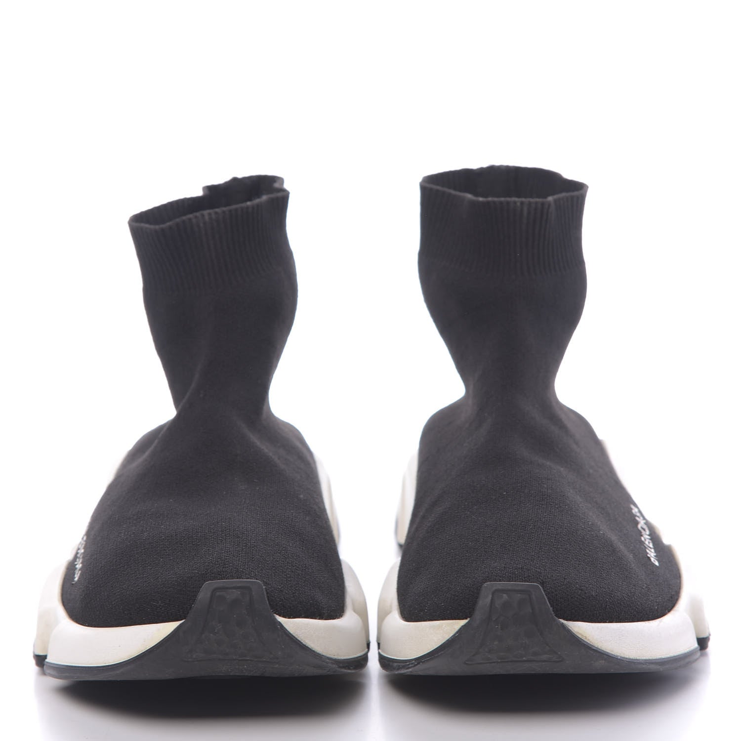 Balenciaga Neoprene Knit Womens Speed Sneakers 40 Black White 2 of 6