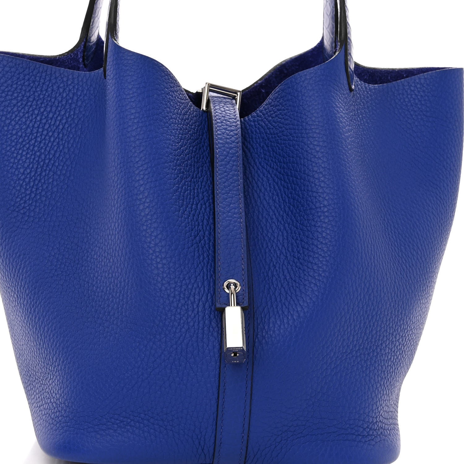 Hermes Taurillon Clemence Matte Alligator Picotin Lock Touch 22 MM Bleu Electrique 7 of 10