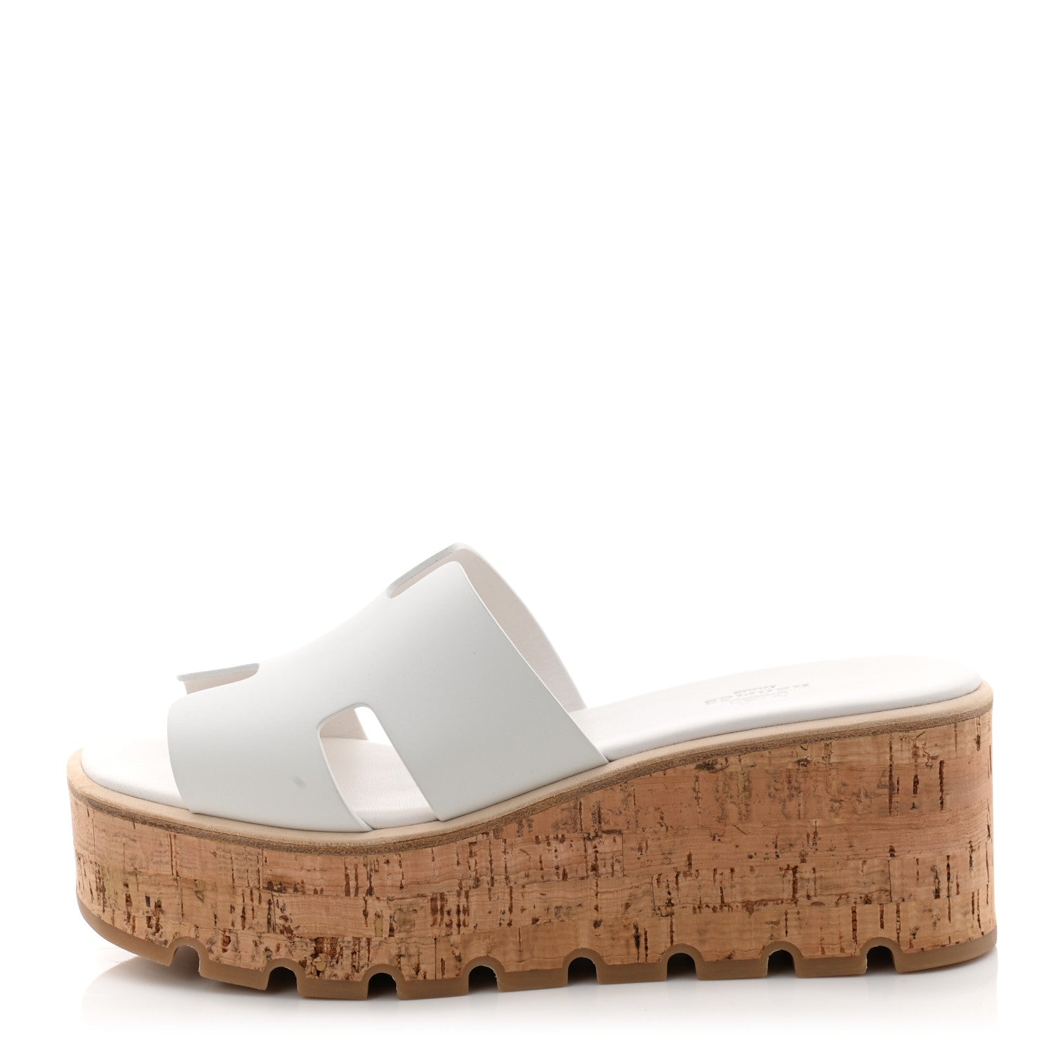 Hermes Calfskin Cork Eze 30 Sandals 39 White 1 of 9