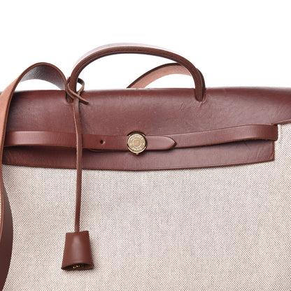 Hermes Toile Calfskin Herbag 39 GM Natural 15 of 18
