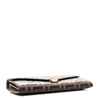 Fendi Vitello Soft F is Fendi Bi-Color FF 1974 Embossed Continental Envelope Wallet On Chain Maya Black 4 of 14