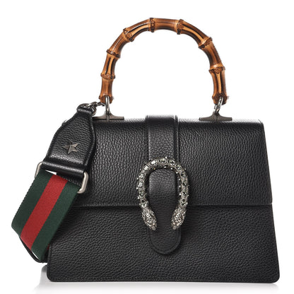 Gucci Dollar Calfskin Crystal Web Medium Dionysus Bamboo Top Handle Bag Black Black Diamond 1 of 10