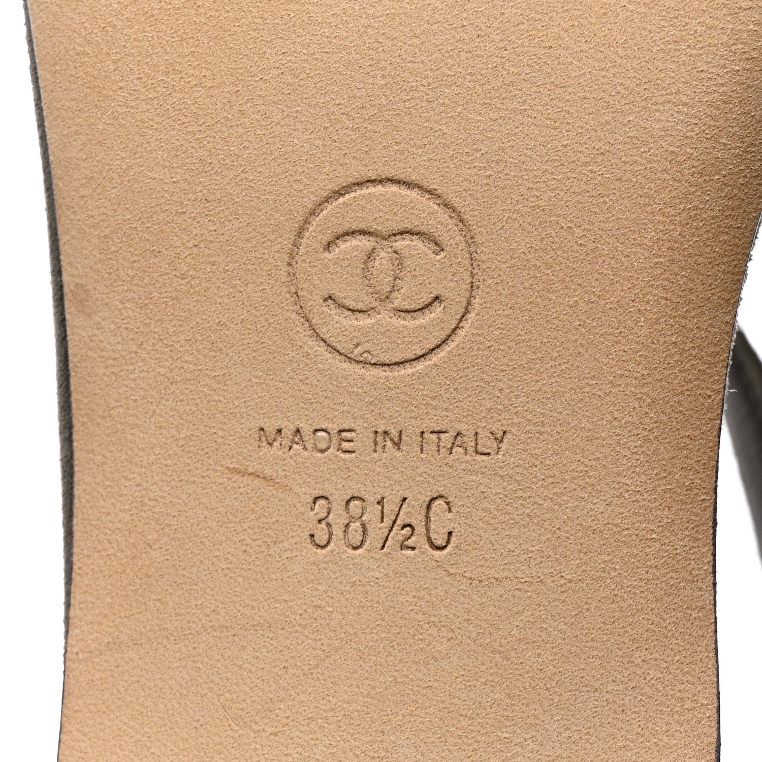Chanel Suede Calfskin Chain Thong Sandals 38.5 Grey 6 of 9