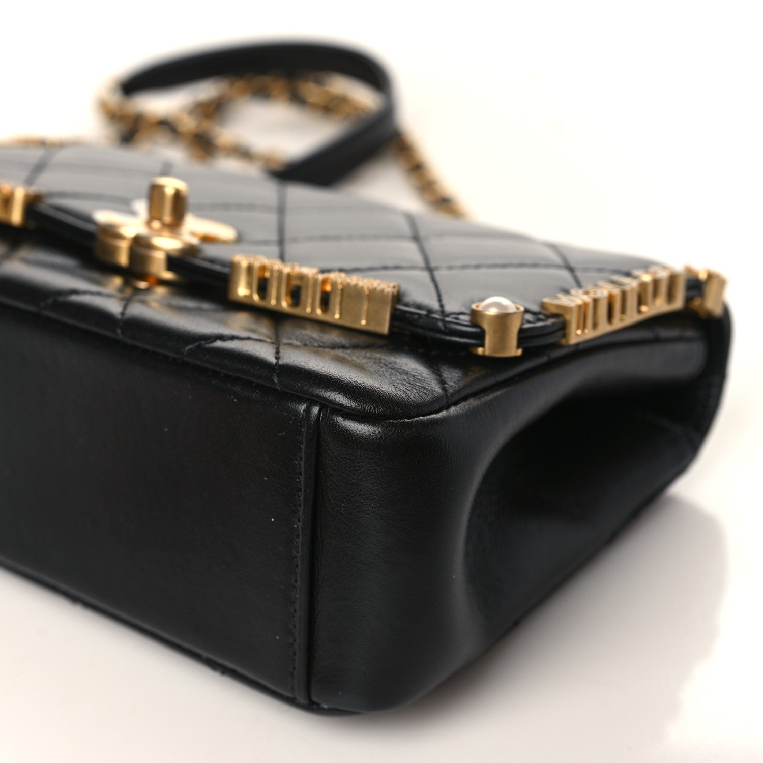 Chanel Lambskin Enamel Strass Quilted Mini Paris Monaco Flap Black 9 of 9