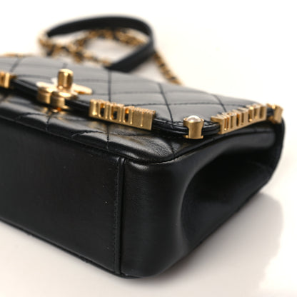 Chanel Lambskin Enamel Strass Quilted Mini Paris Monaco Flap Black 9 of 9