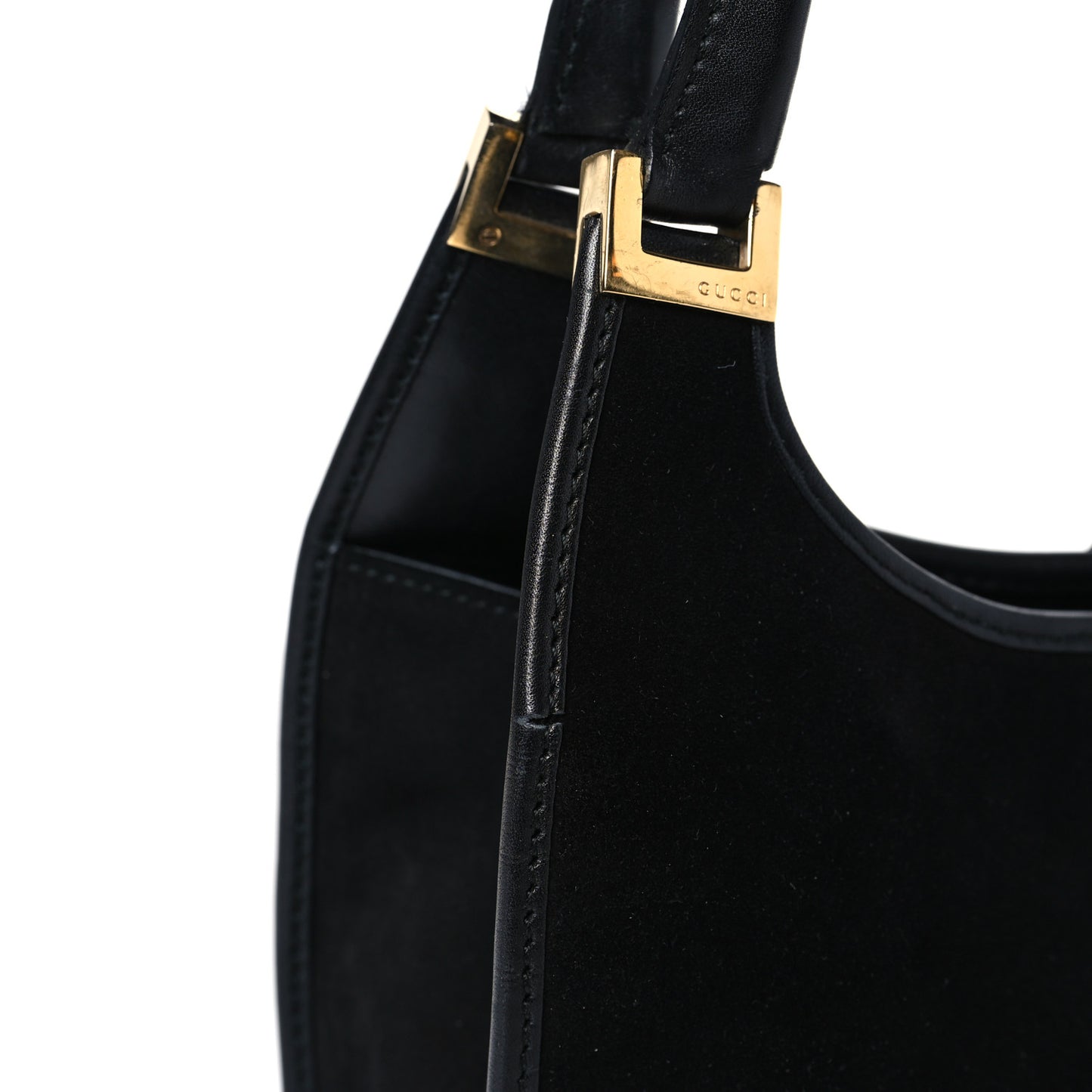 Suede Bardot Shoulder Bag Black