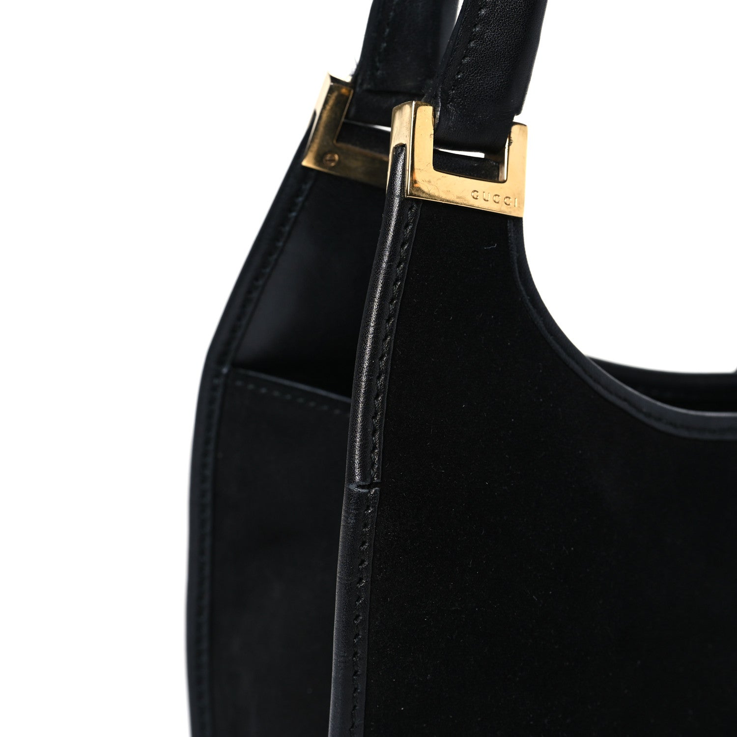 Gucci Suede Bardot Shoulder Bag Black 10 of 12