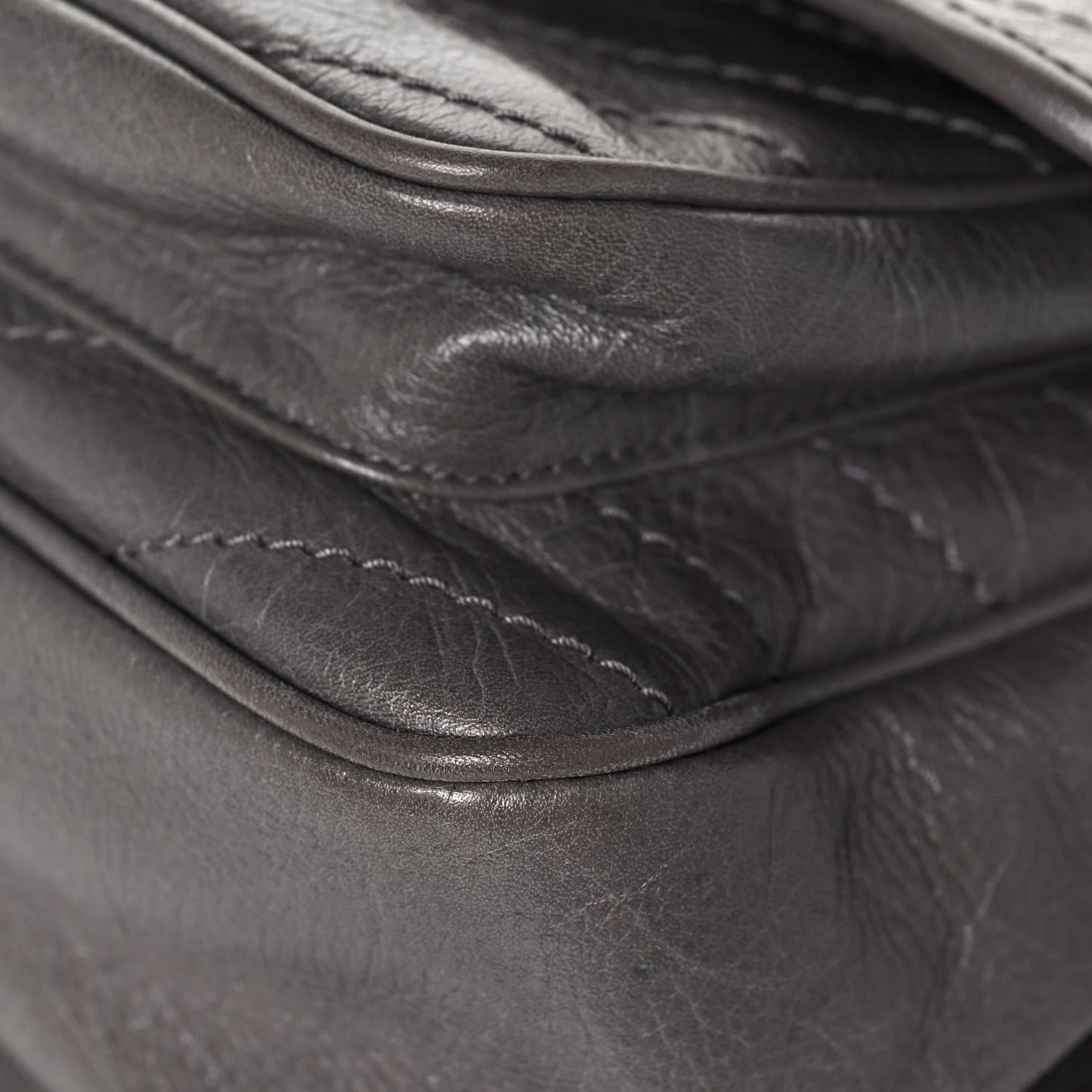Crinkled Calfskin Matelasse Monogram Medium Niki Chain Satchel Dark Chocolate
