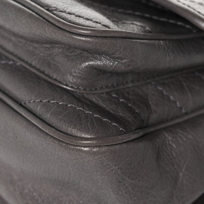 Saint Laurent Crinkled Calfskin Matelasse Monogram Medium Niki Chain Satchel Dark Chocolate 10 of 16