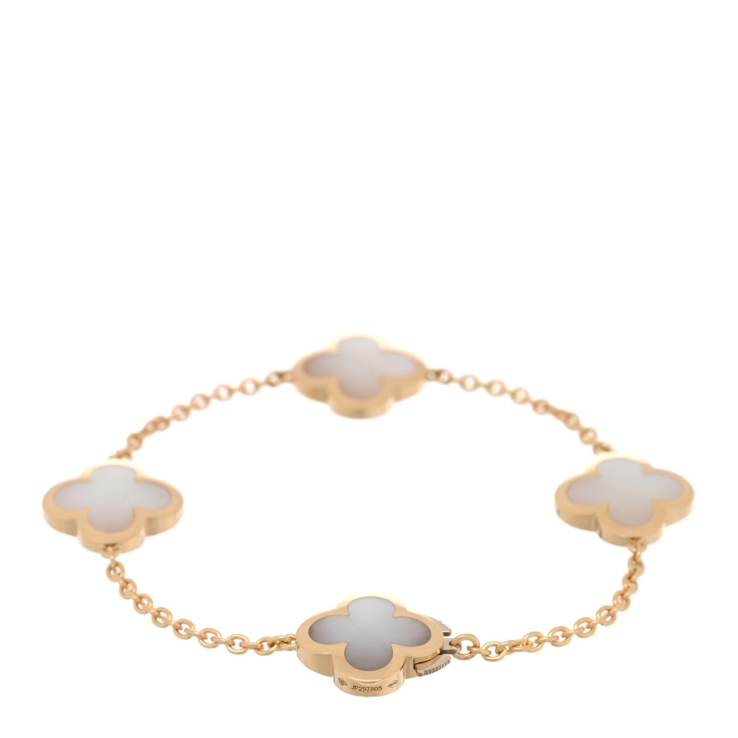 Van Cleef & Arpels 18K Yellow Gold Mother of Pearl 4 Motifs Pure Alhambra Bracelet 2 of 4