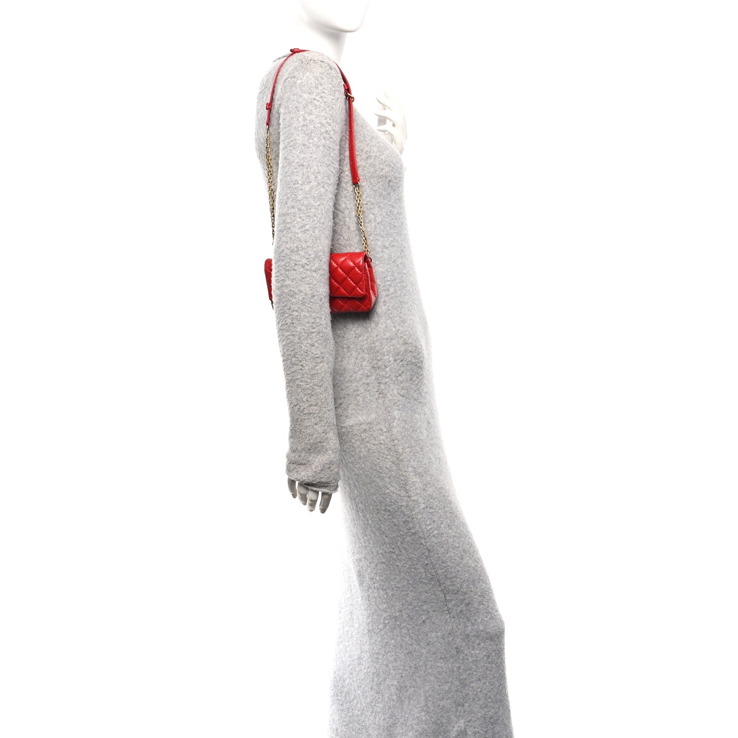 Chanel Aged Calfskin Quilted 2.55 Reissue Flap Belt Bag Red 2 of 10