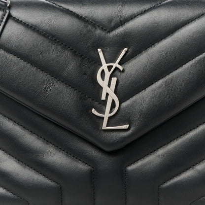 Saint Laurent Calfskin Y Quilted Monogram Small Loulou Chain Satchel Black 9 of 11