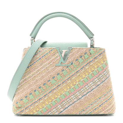 Louis Vuitton Tweed Taurillon Capucines BB Multicolor Light Blue 1 of 12