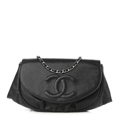Chanel Caviar Half Moon Wallet On Chain WOC Black 2 of 22