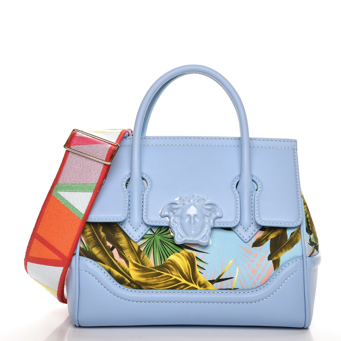 Calfskin Canvas Medium Palazzo Empire Bag Desert Palm
