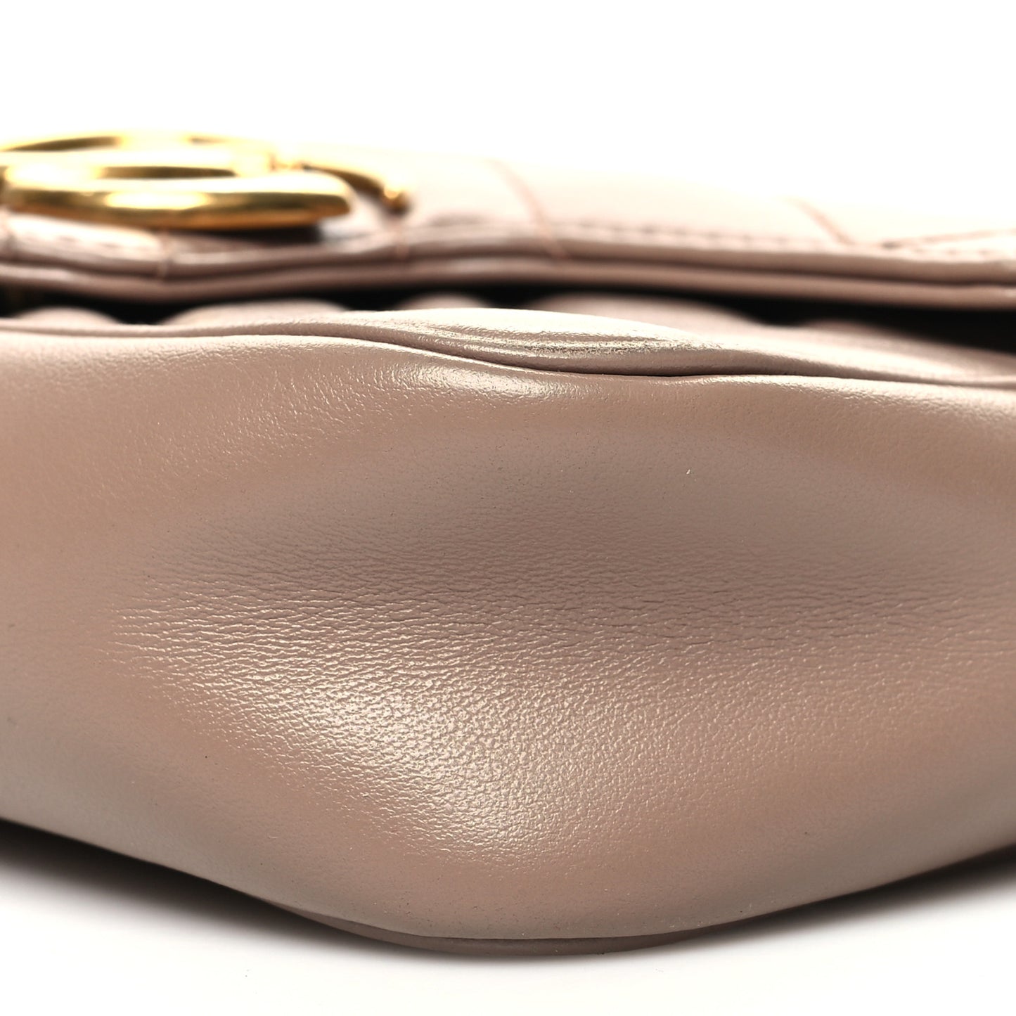 Calfskin Matelasse Super Mini GG Marmont Shoulder Bag Porcelain Rose