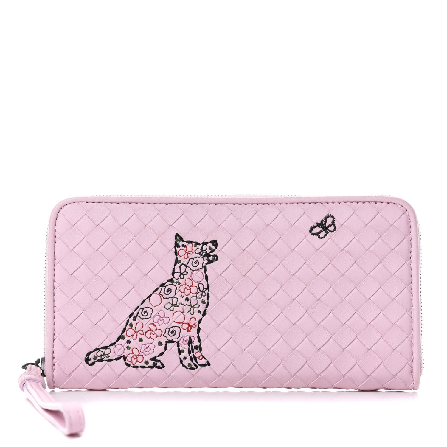 Bottega Veneta Nappa Intrecciato Zip Around Wallet Dragee 1 of 7