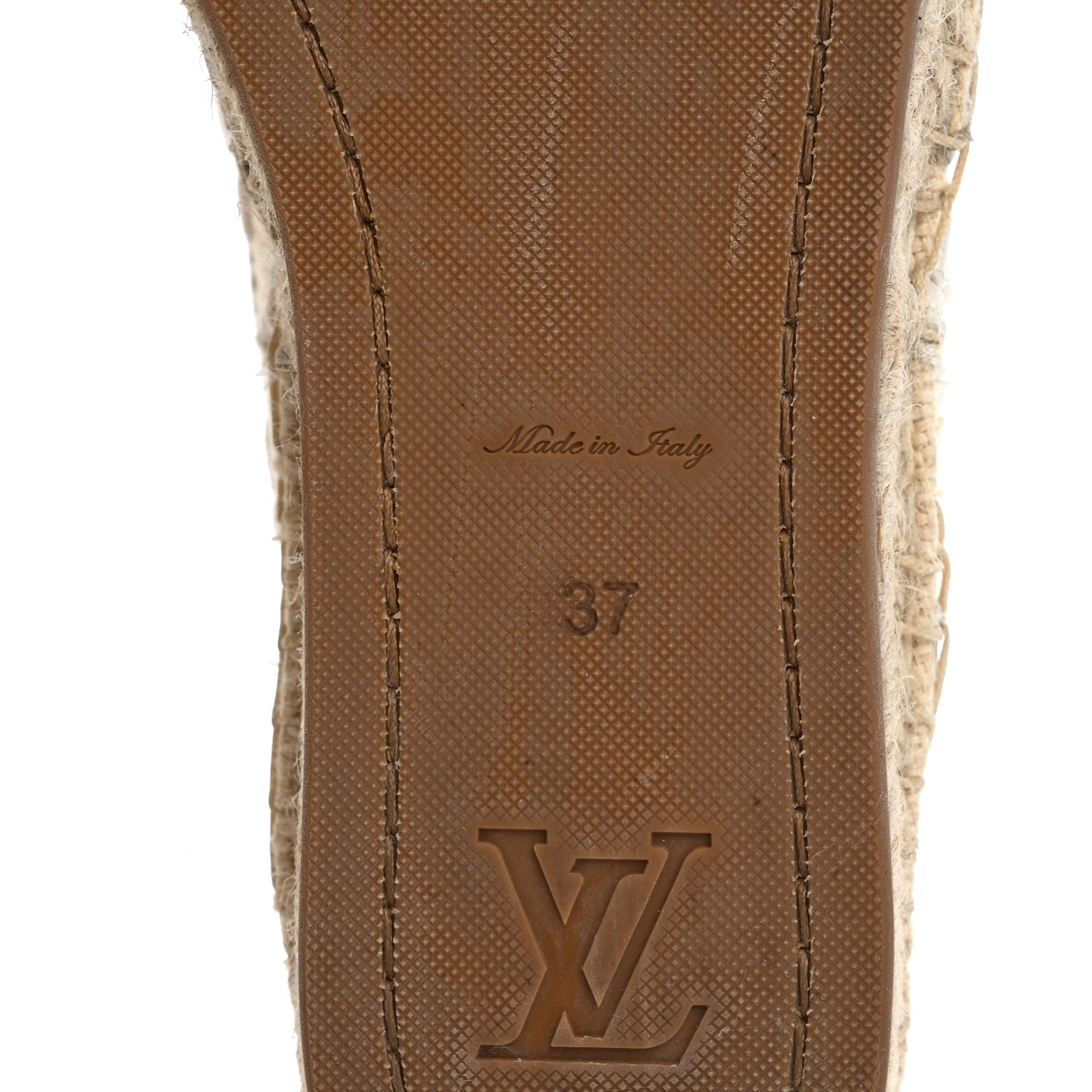 Louis Vuitton Canvas Monogram Starboard Espadrille Flats 37 Beige White 8 of 12