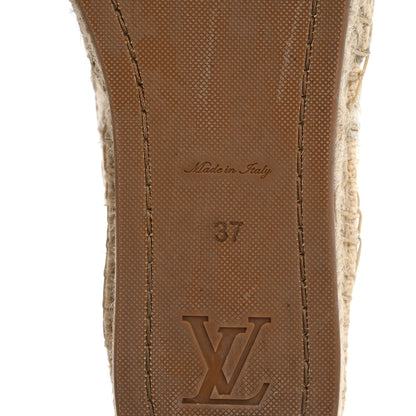 Louis Vuitton Canvas Monogram Starboard Espadrille Flats 37 Beige White 8 of 12