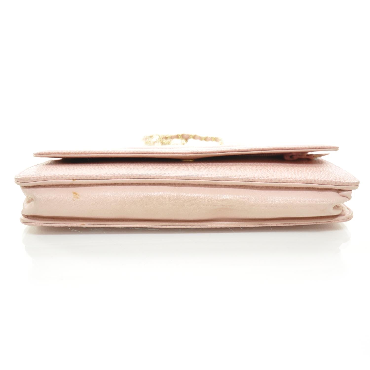 Chanel Caviar Wallet on Chain WOC Pink GHW 4 of 9