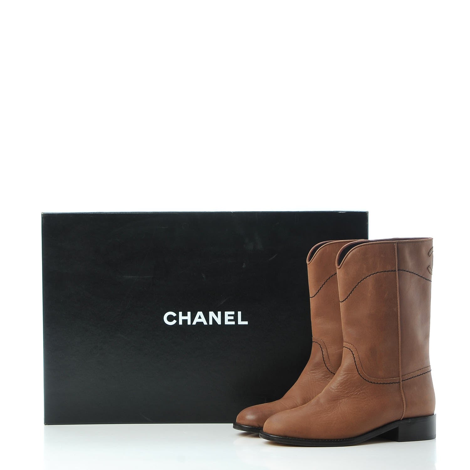 Chanel Nubuck CC Short Boots 37 Light Brown 8 of 8