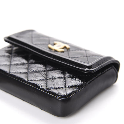 Chanel Shiny Aged Calfskin Quilted Waist Belt Bag Black 8 of 12