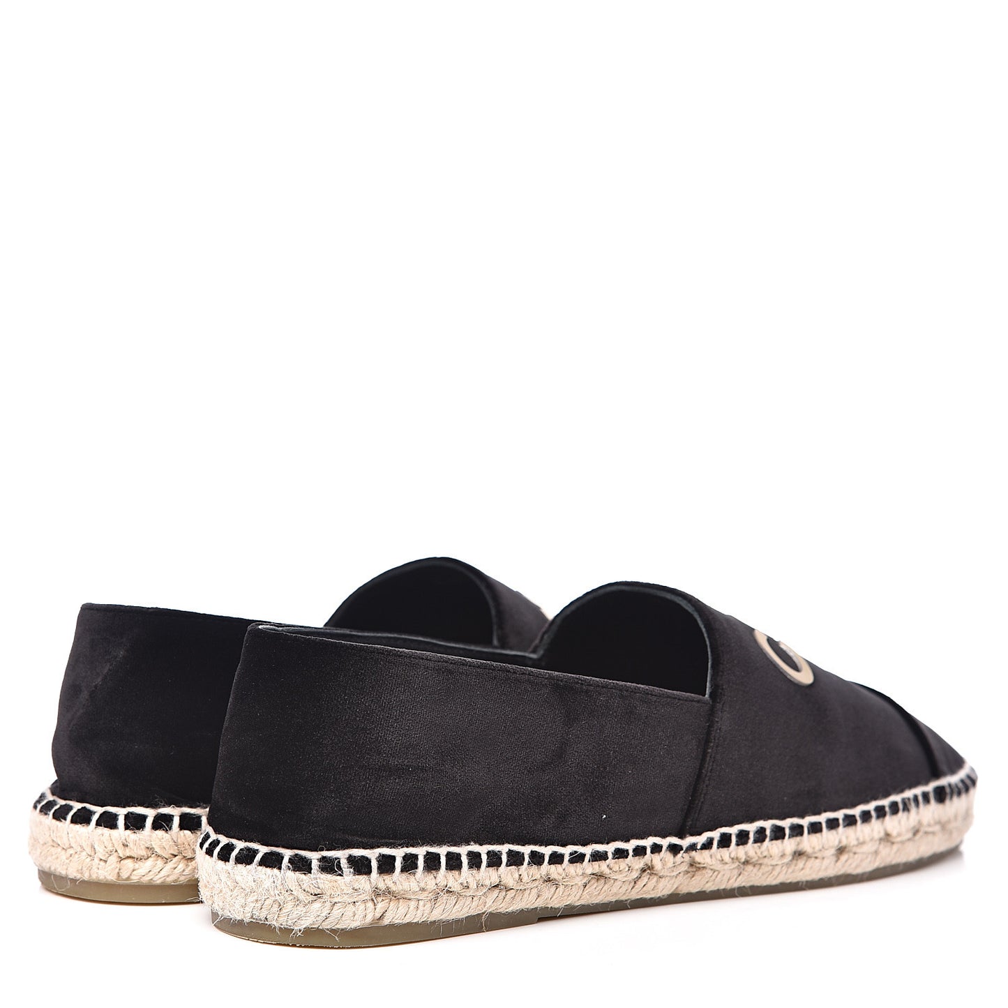 Velvet Logo Espadrilles 39 Black