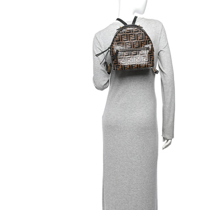 Fendi Vitello Bi-Color FF 1974 Embossed Mini Backpack Maya Black 3 of 10