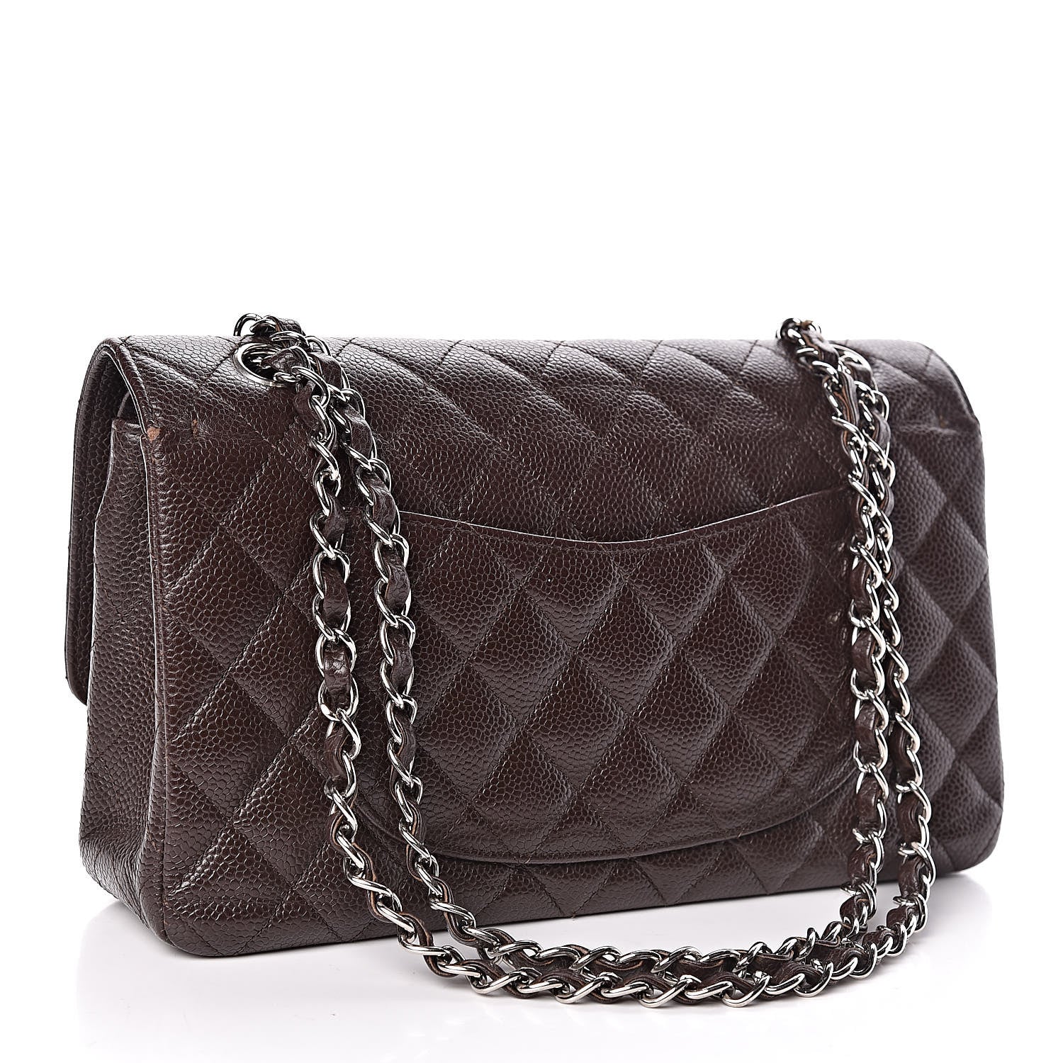 Chanel Caviar Quilted Medium Double Flap Brown 3 of 10