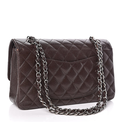 Chanel Caviar Quilted Medium Double Flap Brown 3 of 10