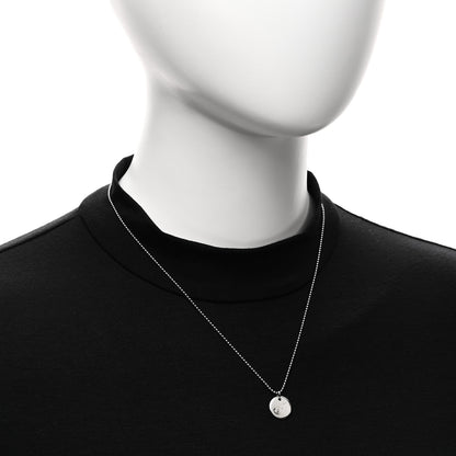 Tiffany Sterling Silver Letter J Disc Pendant Necklace 2 of 6