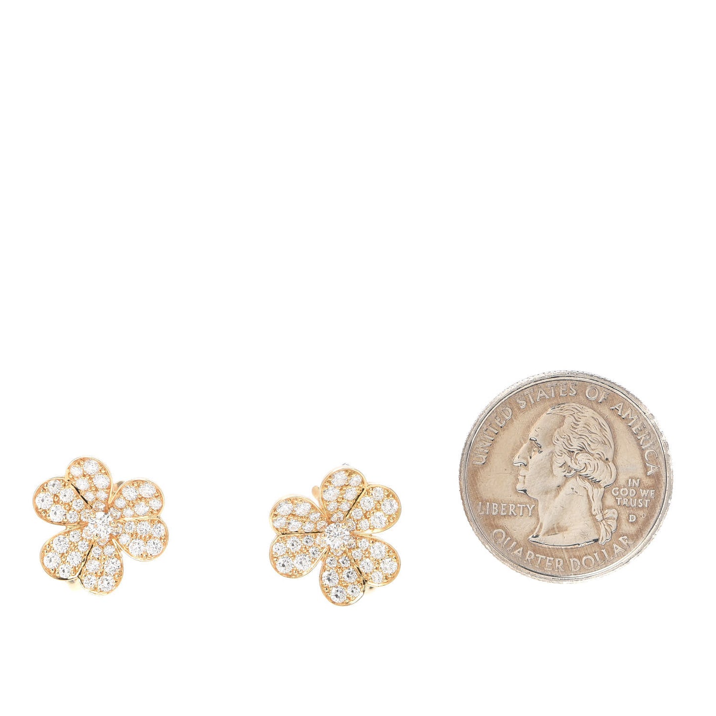 18K Yellow Gold Diamond Small Frivole Pave Earrings
