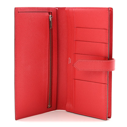 Hermes Epsom Bearn Gusset Wallet Rouge Casaque 5 of 9