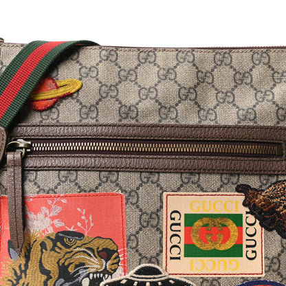 Gucci Soft GG Supreme Monogram Courrier Web Medium Flat Messenger Bag Beige New Acero Multicolor 8 of 10