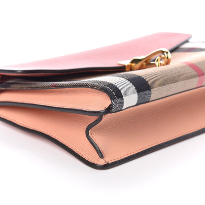 Burberry Derby Calfskin House Check Small Macken Crossbody Bag Copper Pink 5 of 10