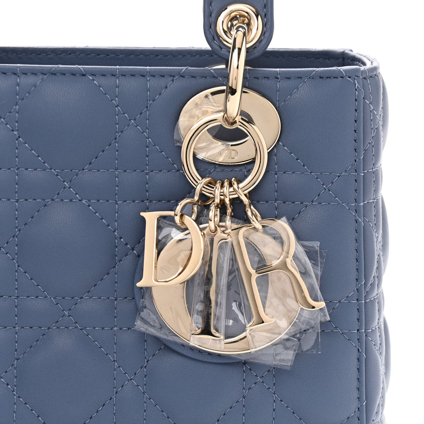 Lambskin Cannage Small My Lady Dior Blue Grey