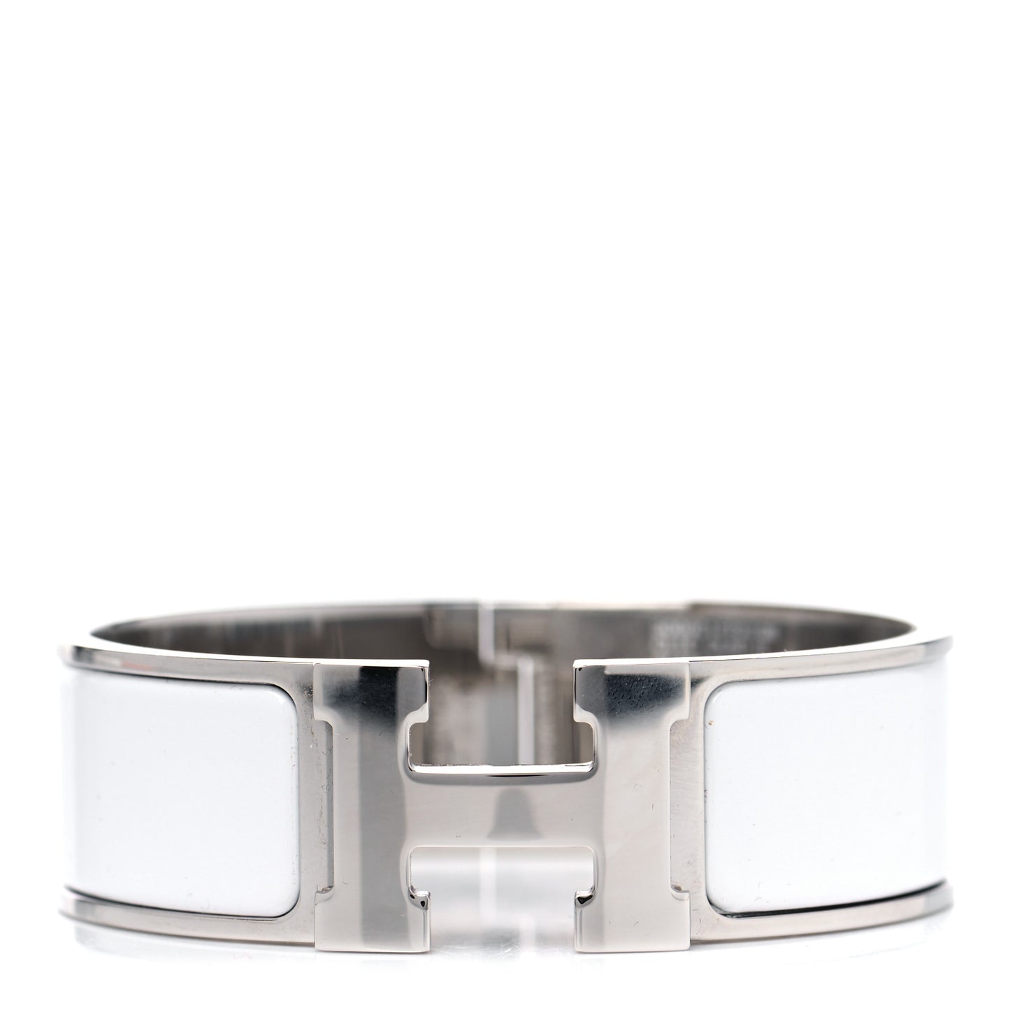 Enamel Wide Clic Clac H Bracelet GM White