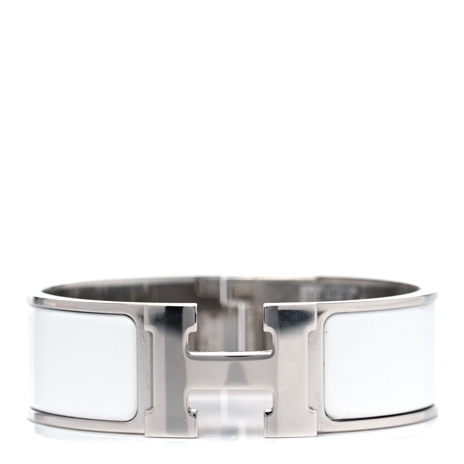 Hermes Enamel Wide Clic Clac H Bracelet GM White 1 of 6