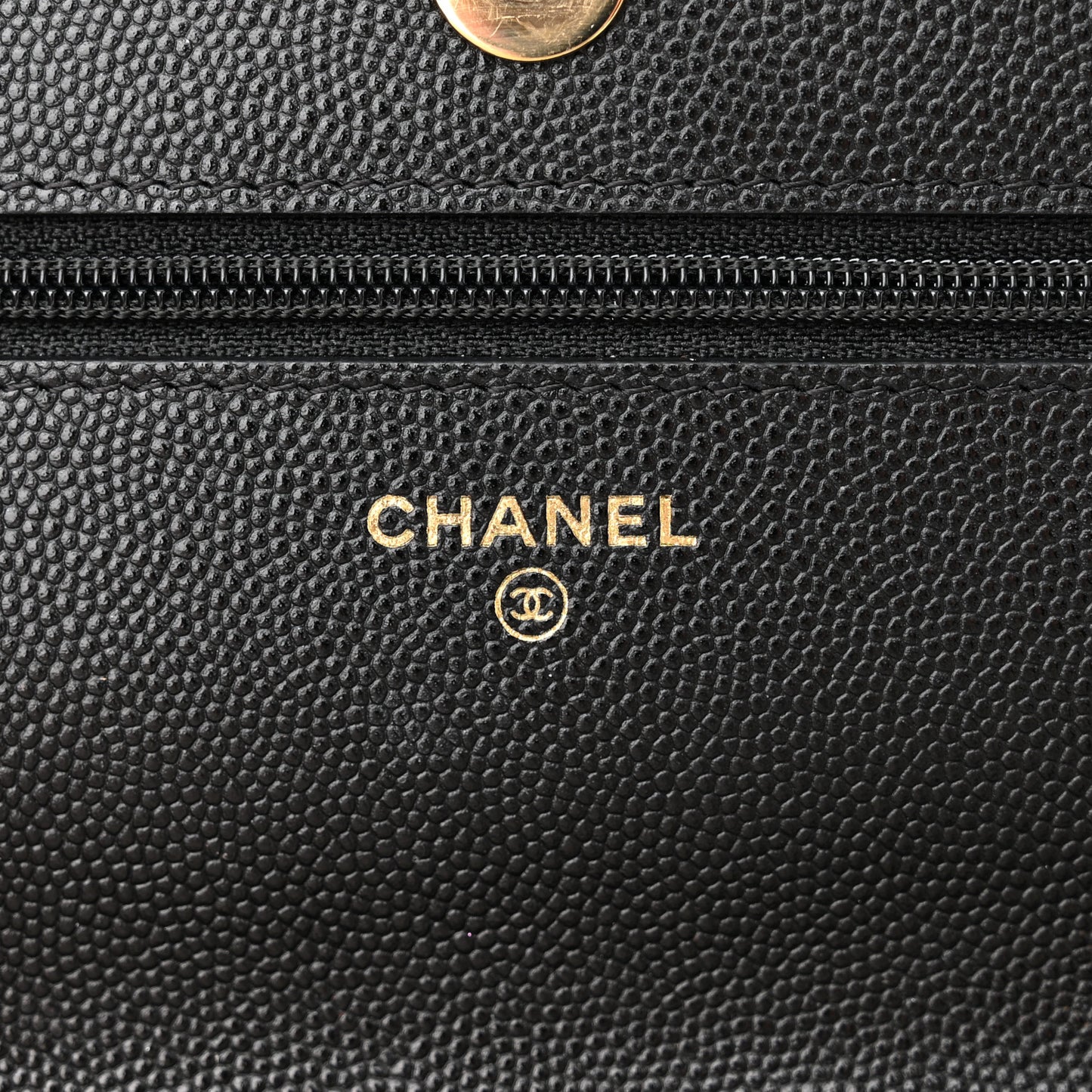 Caviar Quilted Wallet With Charms On Chain WOC Black