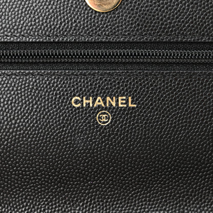 Chanel Caviar Quilted Wallet With Charms On Chain WOC Black 6 of 13