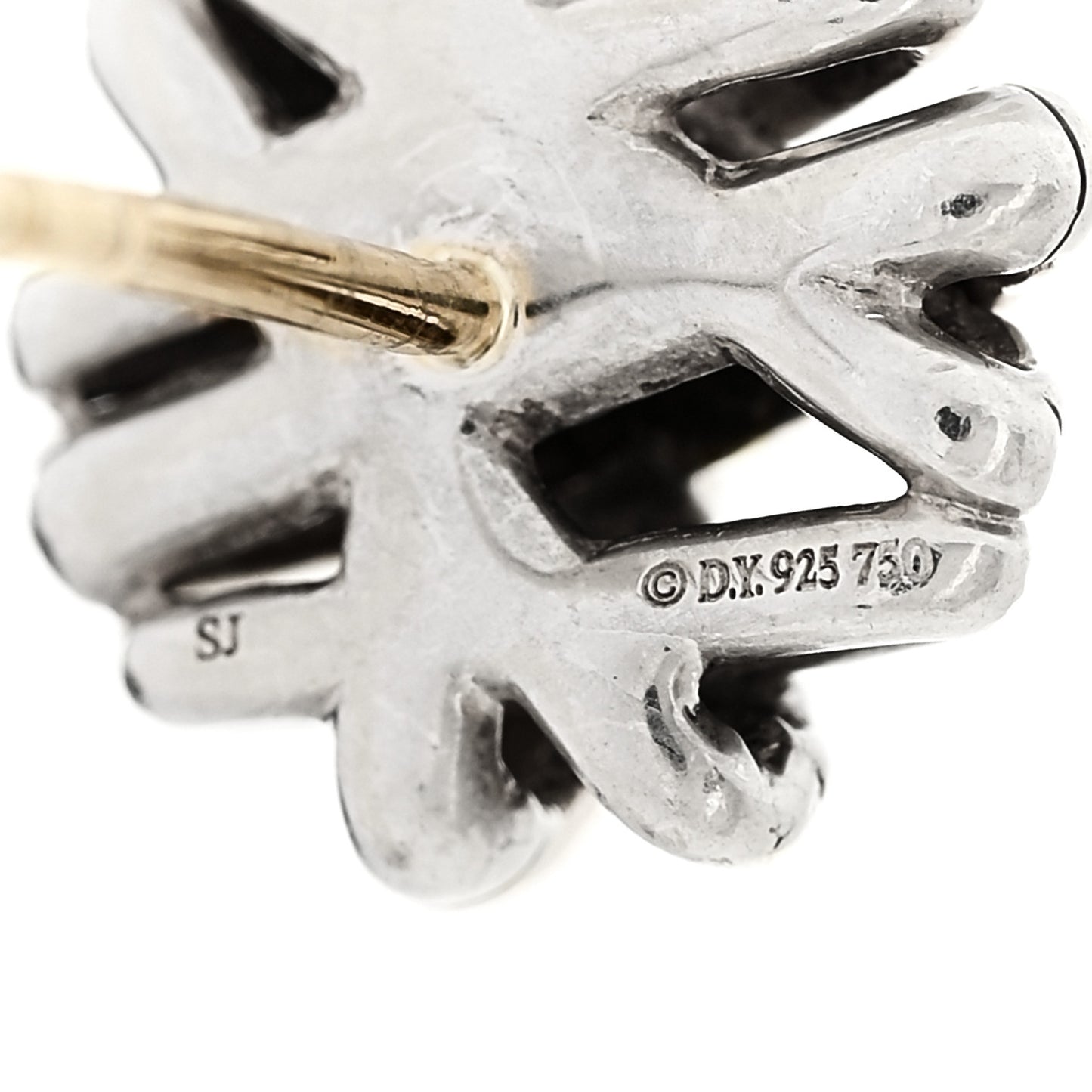 Sterling Silver 18K Yellow Gold Crossover Stud Earrings