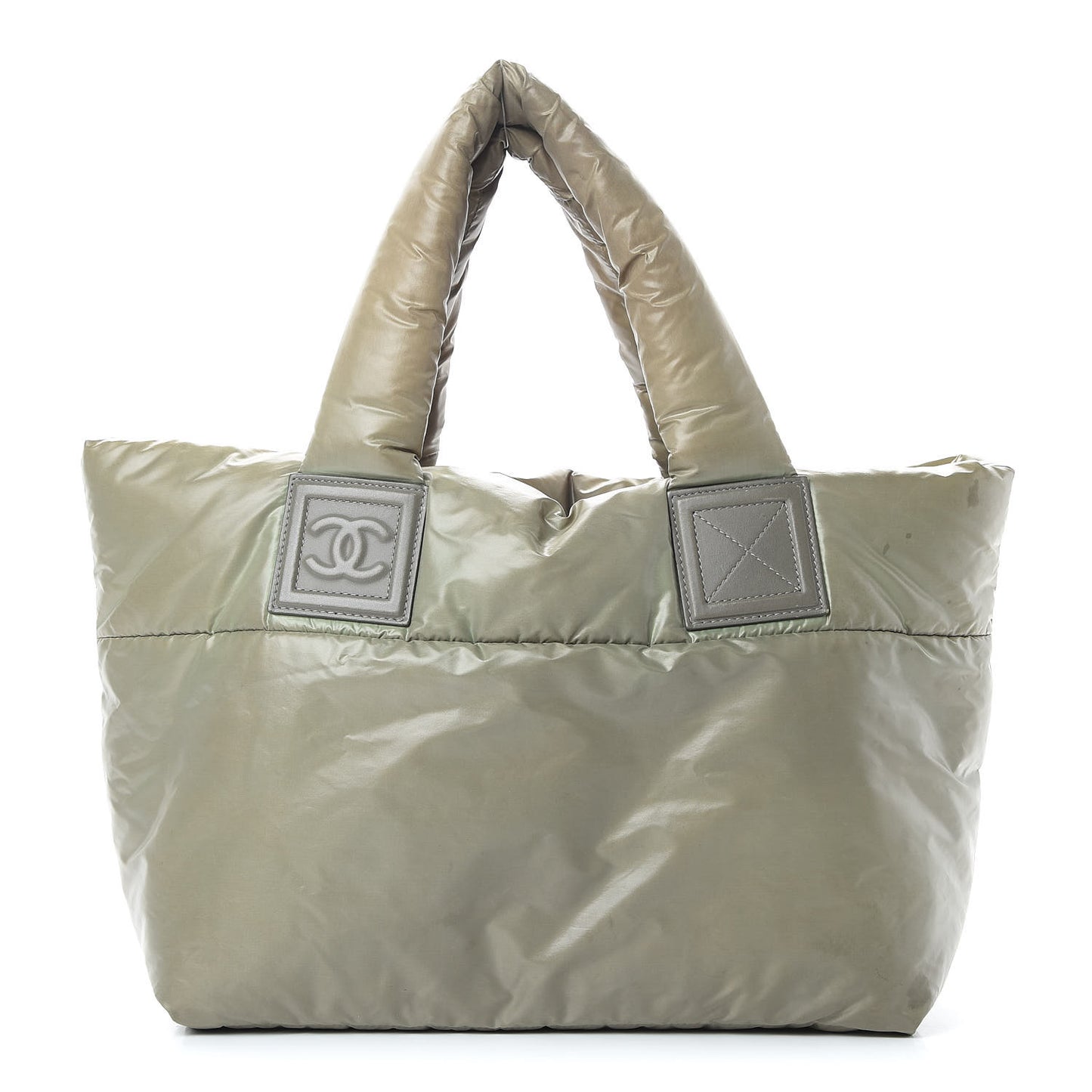 Nylon Quilted Small Coco Cocoon Reversible Tote Gray