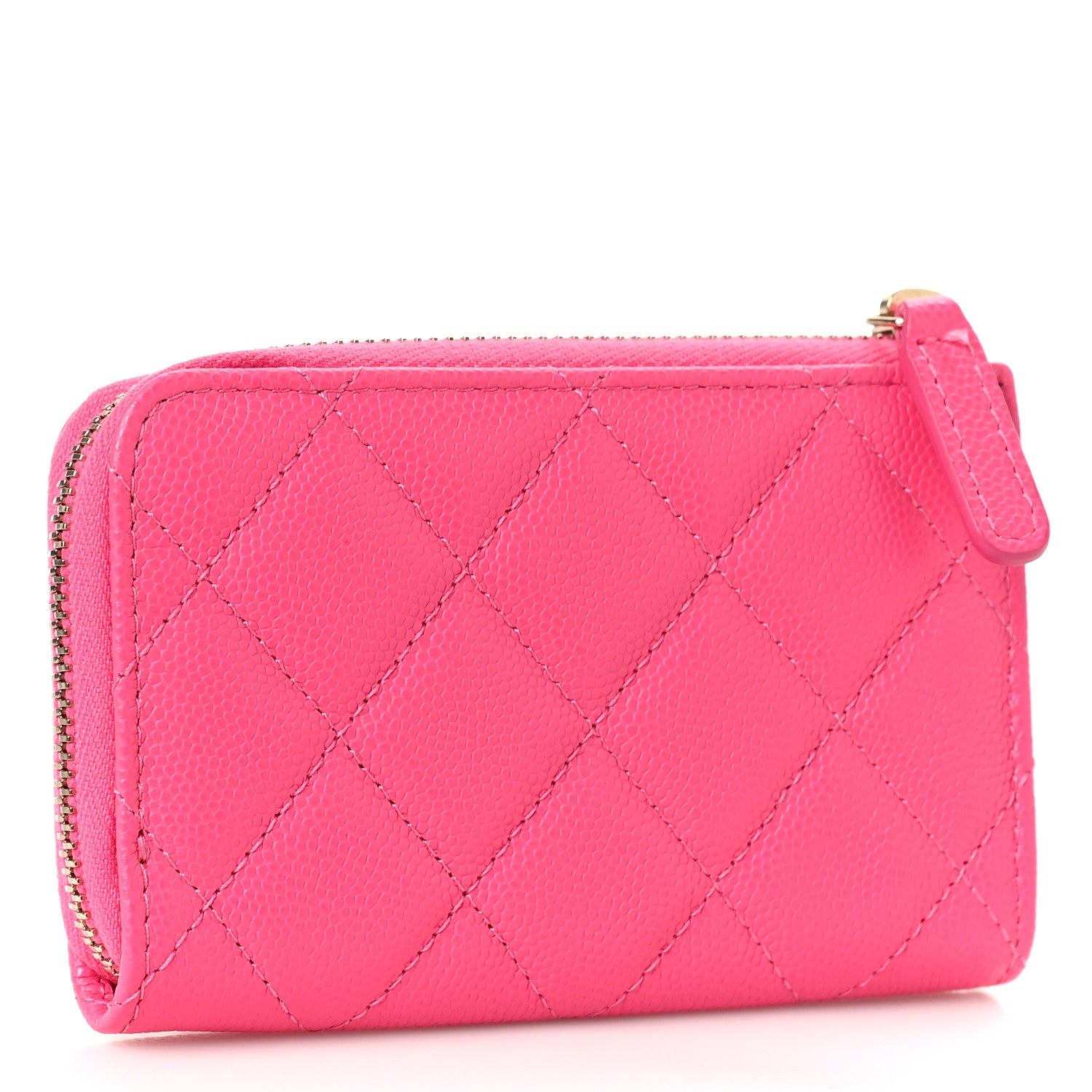 Chanel Caviar Quilted Zipped Key Holder Case Pink 3 of 10