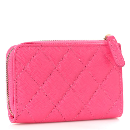 Chanel Caviar Quilted Zipped Key Holder Case Pink 3 of 10