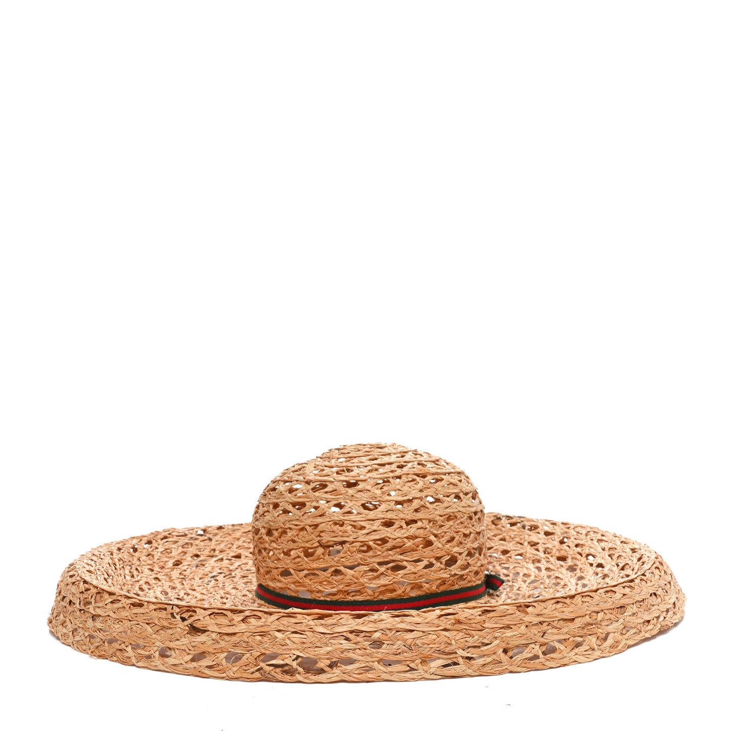 Straw Grosgrain Wide Brim Hat M Gold