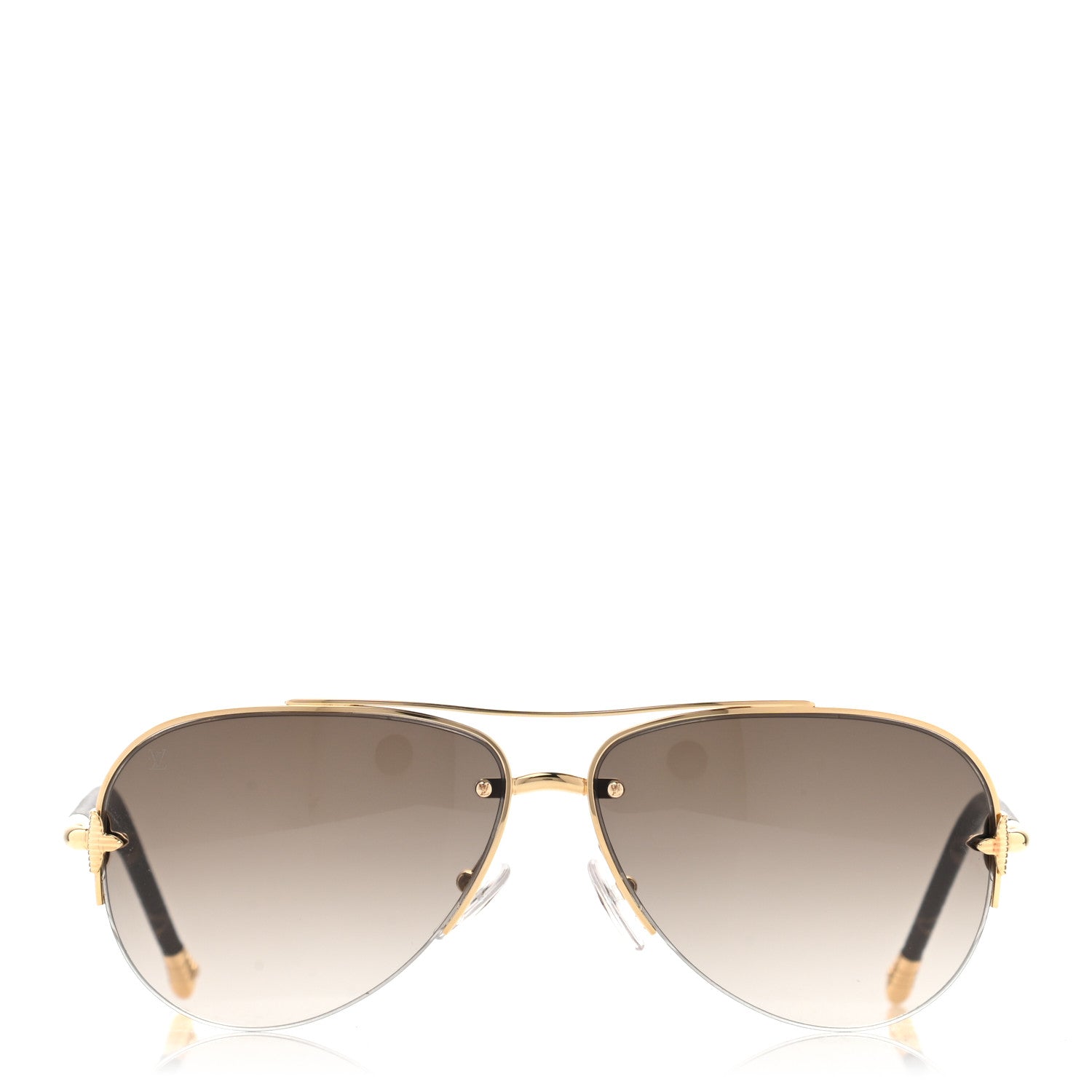 Louis Vuitton Monogram Petite Viola Pilote Aviator Sunglasses Z0571U Brown 2 of 7
