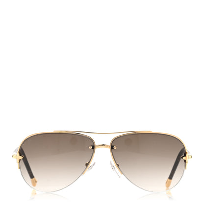 Louis Vuitton Monogram Petite Viola Pilote Aviator Sunglasses Z0571U Brown 2 of 7