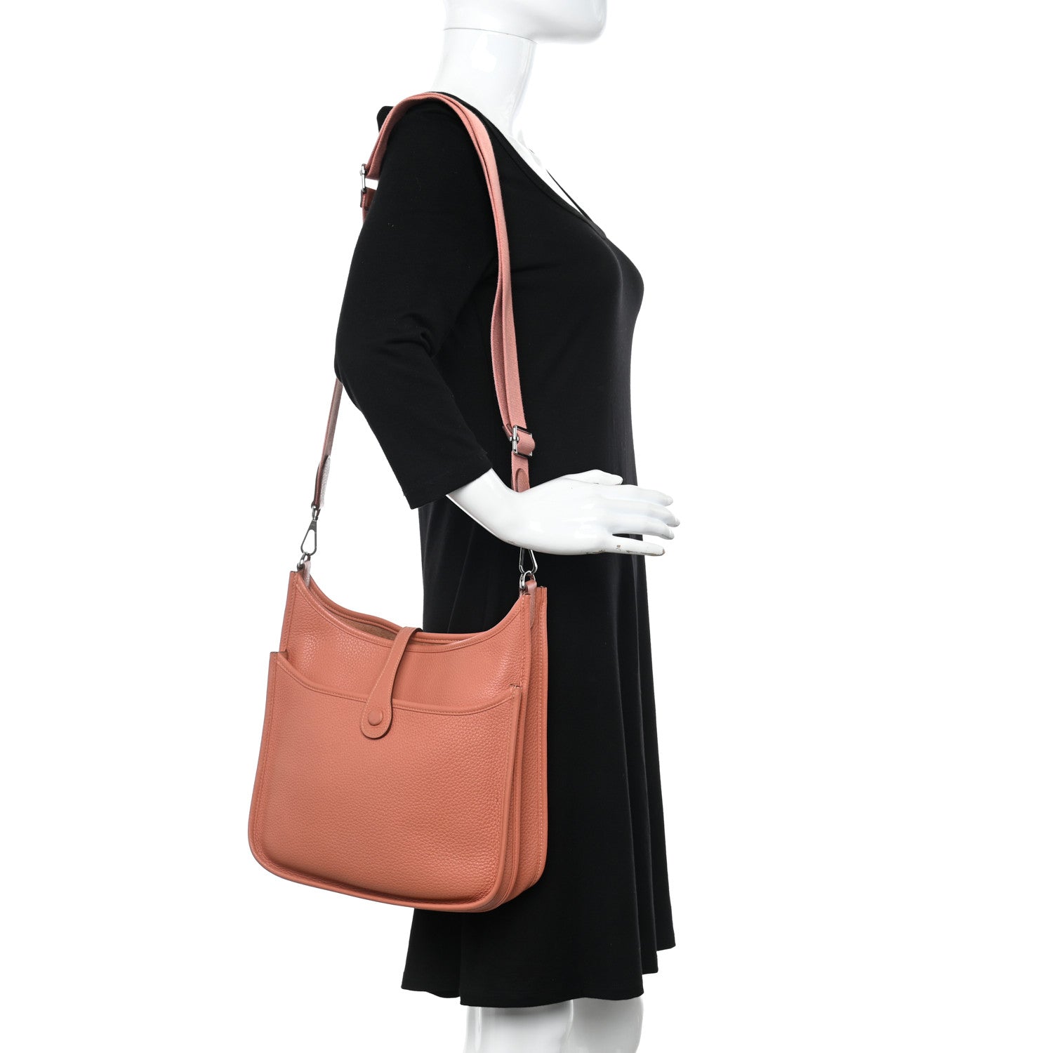 Hermes Taurillon Clemence Evelyne III PM Crevette 2 of 10