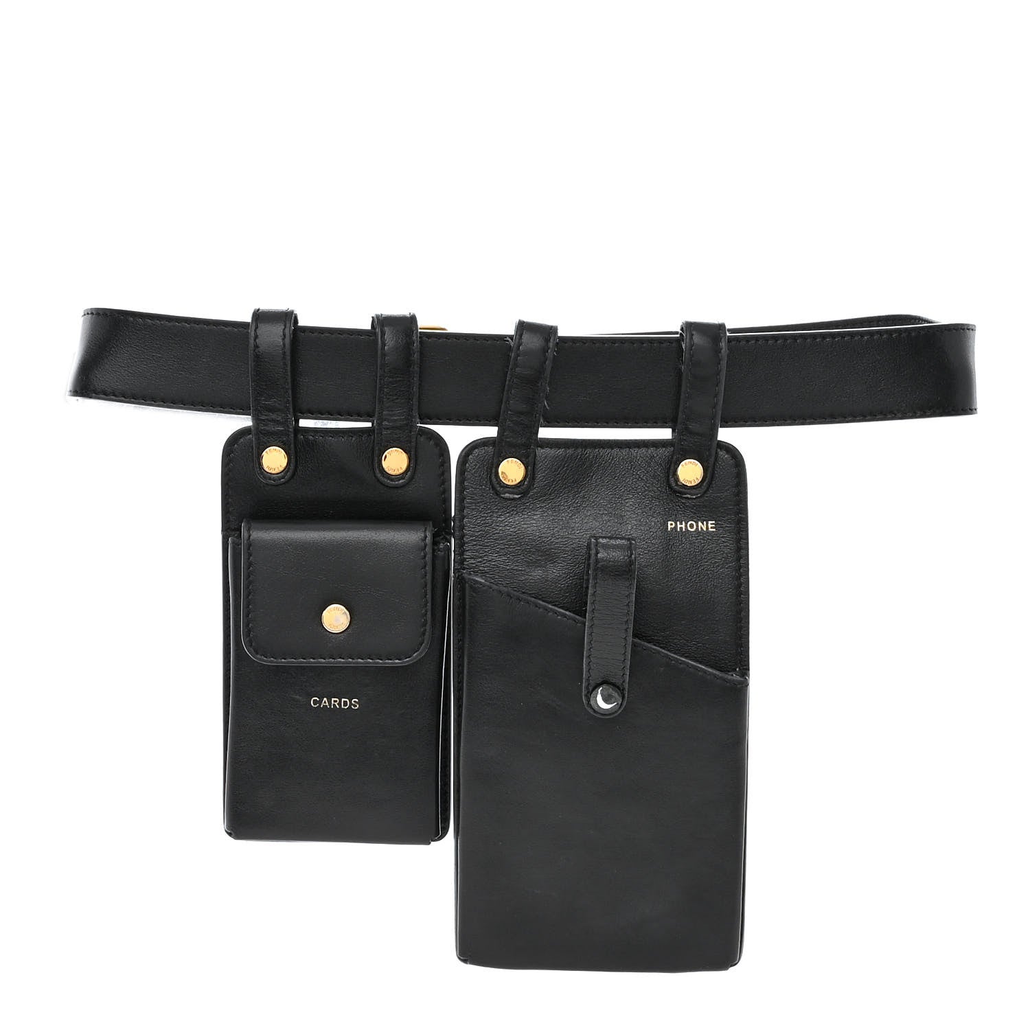 Fendi Vitello Glacier Utility Belt Pouch Black 1 of 21