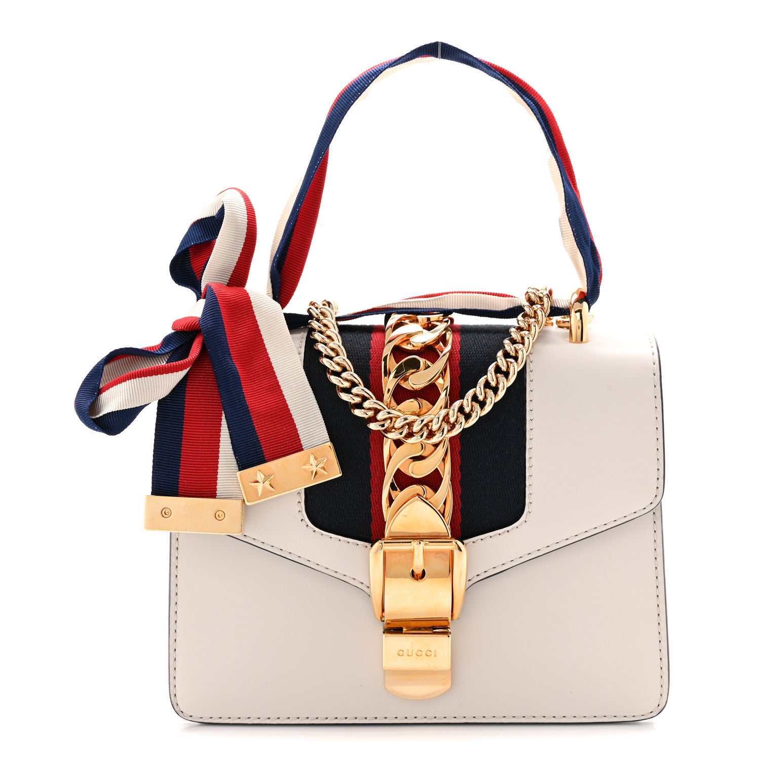 Gucci Calfskin Super Mini Sylvie Chain Shoulder Bag White 1 of 10